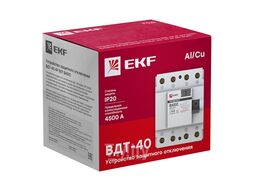 Устройство защитного отключения УЗО ВДТ-40 4P 63А/100мА (электронное) EKF Basic