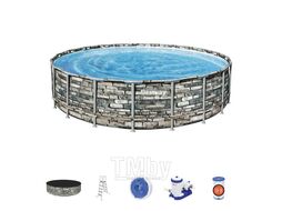 Каркасный бассейн Bestway Power Steel 56883 (610x132, с фильтр-насосом и лестницей)