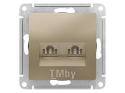 Розетка компьютерная AtlasDesign двойная RJ45 категория 5e, шампань Schneider Electric ATN000585
