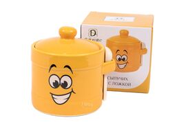 Банка для сыпучих продуктов керамическая "Smile" 11,4*11,4*10,1 см/450 мл с ложкой (арт. L2520869, код 079459)