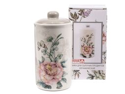 Банка для сыпучих продуктов керамических "Душистая роза" 10x10x19,9 см/800 мл Home Line