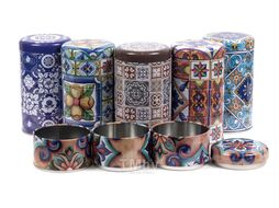 Банка для сыпучих продуктов металлическая 8,5*15,8 см 3 отделения (арт. KN16005, код 222476)