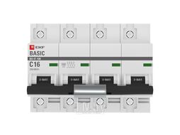 Автоматический выключатель 4P 16А (C) 10kA ВА 47-100 EKF Basic