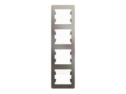 Рамка 4-постовая, вертикальная, ПЛАТИНА GLOSSA Schneider Electric GSL001208