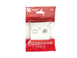 Лицевая панель розетки Валенсия RJ-45 1-местная жемчуг EKF PROxima