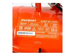 Компрессор Patriot поршневой масляный EURO 24-240K, 240 л/мин, 8 бар, 1500 Вт, 24 л, быстросъемный 1/4" + "елочка", набор пневмоинструмента KIT 5В PATRIOT 525306366