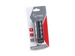 Концентратор USB 2.0 Gembird UHB-243-AD с подсветкой и выключателем, 4 порта, блистер