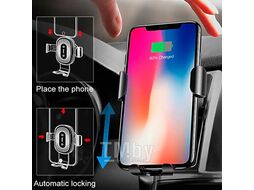 Автомобильный держатель с беспр. зарядкой Baseus Gravity 10W (вент решетка) черный WXYL-01