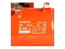 Компрессор Patriot поршневой безмасляный WO 10-120, 120 л/мин, 8 бар, 650 Вт, 10 л, быстросъемный 1/4" PATRIOT 525306370