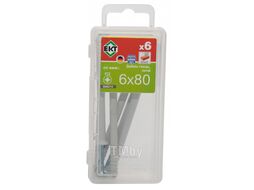 Гвоздевой дюбель с потайной головкой KEW ND S 6x80, (6шт) НЕЙЛОН EKT B006214