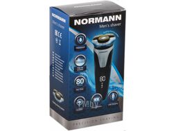 Бритва электрическая NORMANN AMS-763 (Li-ion аккум. 80 мин; роторная; триммер; IPX6; USB-шнур)