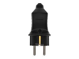 Вилка прямая влагозащищенная 2P+PE 230V, 16 А, IP44 каучук PROconnect 111-001-4