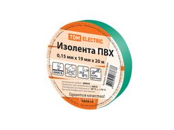 Изолента ПВХ 0,15х19мм Зеленая 20м TDM SQ0526-0004