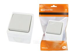 Переключатель на 2 направления 1-кл. открытой установки IP54 10А серый "Вуокса" TDM SQ1803-0003