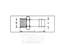 Штуцер под шланг Wurth d 13 мм, внеш. резьба 3/8", SW 19 69941338