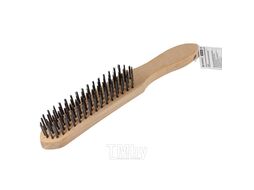 Щетка по металлу ручная в деревянном корпусе, 6x15ряд. Forsage F-340117232
