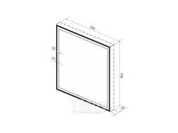 Квадратное зеркало с фронтальной LED-подсветкой Wellsee 7 Rays Spectrum 172200430 (70*70 см, черный контур, сенсорная кнопка)