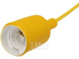 Патрон E27 силиконовый со шнуром 1 м желтый REXANT