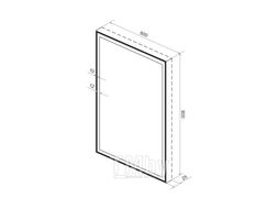 Прямоугольное зеркало с фронтальной LED-подсветкой Wellsee 7 Rays Spectrum 172201280 (60*80 см, черный контур, сенсорная кнопка)