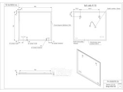 Зеркало: LED 011 design 80x70 с подсветкой часы металл. рамка прямоугольное