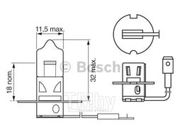Лампа галогенная H3 12V 55W PK22s Pure Light (стандартные характеристики) BOSCH 1987302031