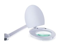Лупа на струбцине REXANT, круглая, 3D, с подсветкой и крышкой, белая