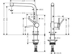 Смеситель для кухни Hansgrohe Talis M54 270 1j (72840000)