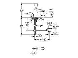 Смеситель для умывальника Grohe Eurodisc Joy (23425000)