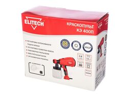 Краскопульт, 400Вт, 0.8л, 1.8\2.6мм, 800мл\мин, 60din\сек, 1.7кг, HVLP, кор, мерный стакан ELITECH