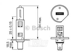 Лампа галогенная H1 12V 55W P14.5s Pure Light (стандартные характеристики) BOSCH 1987302011