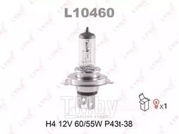 Лампа галогенная H4 12V 60/55W P43T-38 LYNXauto L10460