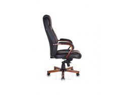 Кресло руководителя Бюрократ T-9923MAHOGANY черный кожа крестов. металл/дерево