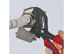 Клещи переставные - гаечный ключ, 40 мм (1 1/2"), L-180 мм, Cr-V, серые, 2-комп. рукоятки (KNIPEX)