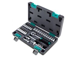 Набор инструментов, 1/4", CrV, пластиковый кейс 29 предм. STELS 14100