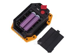Рабочий заряжаемый NEW AGE 18650х2 прожектор с мощным светом 50%, 100%, Powerbank, противоударный корпус, кабель USB REXANT