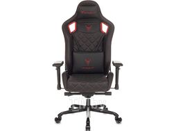 Кресло игровое Knight Titan черный/красный ромбик эко.кожа с подголов. крестов. металл