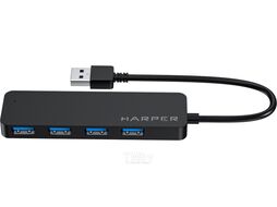 Концентратор USB HARPER HUB-04M Black