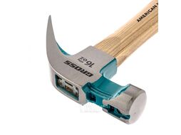 Молоток-гвоздодер,450 г, угол 75, магнит, обрезиненная рукоятка AMERICAN HICKORY GROSS 10418