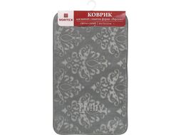 Коврик для ванной c памятью формы "Версаль", 45х75х1,2см, светло-серый, VORTEX (ВОРТЕКС)