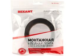 Двухсторонний скотч REXANT, черная, вспененная ЭВА основа, 30 мм, ролик 5 м