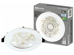 Светильник встраиваемый LED Деко 03, 10 Вт, 4000K, кругл, D170 мм, зол./бел., IP44, TDM SQ0362-0007