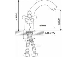 Смеситель для умывальника Maxonor сатин (MN1019-5)