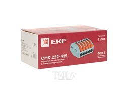 Строительно-монтажная клемма СМК 222-415 с рычагом, 5 отверстий, EKF PROxima plc-smk-415
