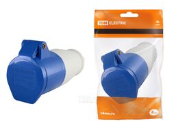Розетка 233 переносная 2Р+РЕ 63А 220В IP54 TDM SQ0603-0016