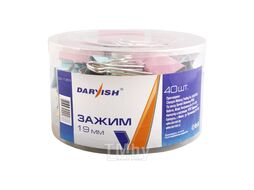 Зажим для бумаги Darvish DV-1353 (19мм, цветной)