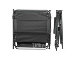 Шезлонг складной с подголовником (670х1930мм, черный) ISMA ISMA-FG-HY-8009BL
