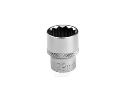 Головка торцевая, 22 мм, 12-гранная, CrV, под квадрат 1/2", хромированная Stels 13668