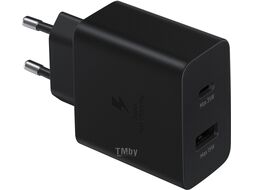 СЗУ Samsung без кабеля, двухпортовое, USB-A + USB-C 35Вт, супер быстрая зарядка, чёрное