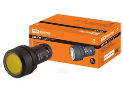 Кнопка SB7-CW3565-220V(LED) d22мм 1з+1р желтая TDM SQ0746-0037