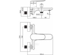 Смеситель для ванны Maxonor черный (MN3271-7)